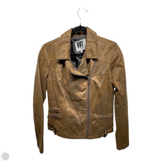 Jacket Moto By Kut In Animal Print, Size: M