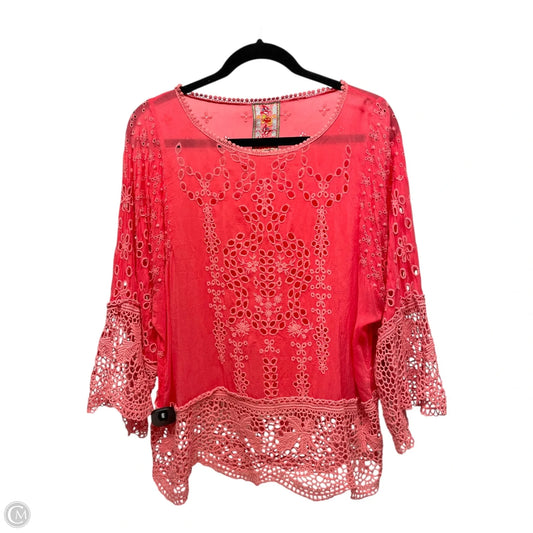 Blouse Long Sleeve By Johnny Was In Coral, Size: Xs