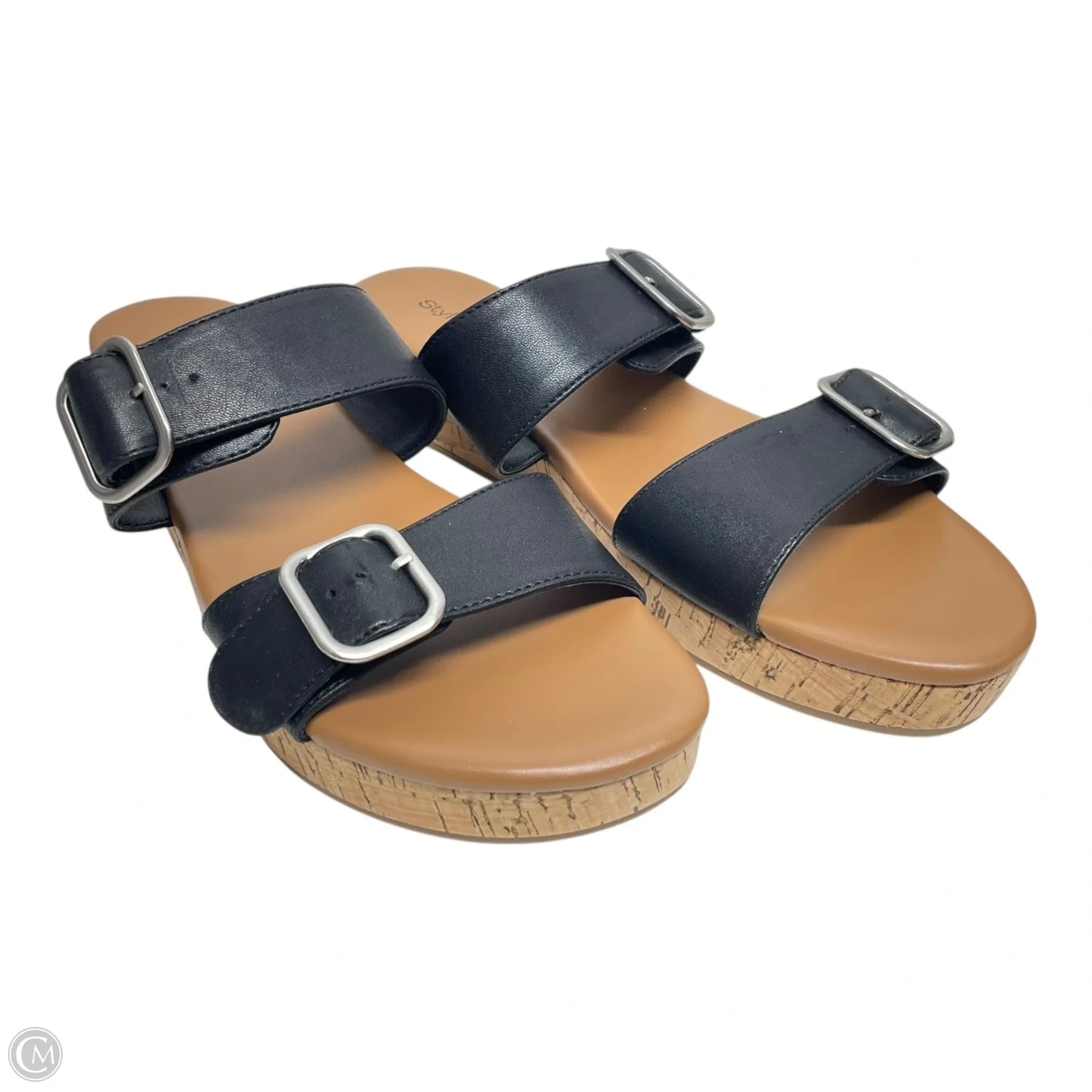 Sandals Flats By Style And Company In Black & Tan, Size: 9.5