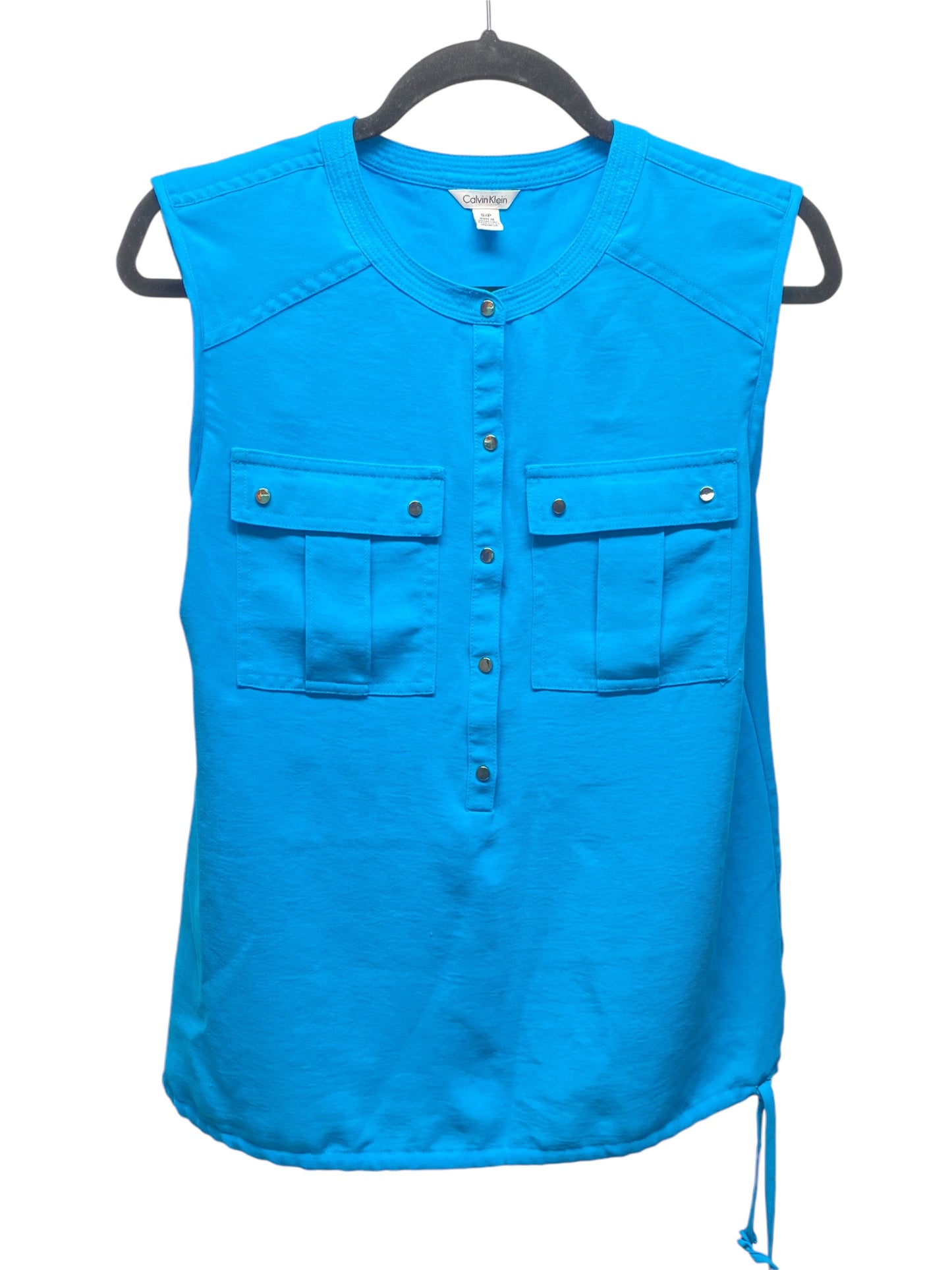 Top Sleeveless By Calvin Klein In Blue, Size: S