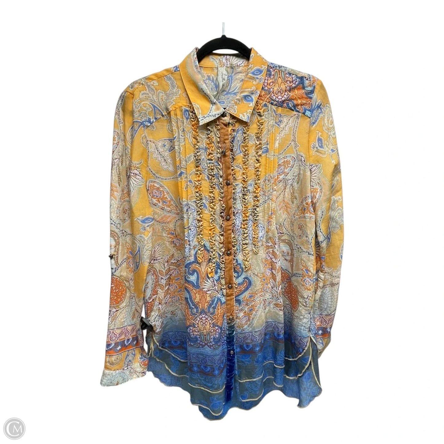Top Long Sleeve By Aratta Silent Journey In Paisley Print, Size: M
