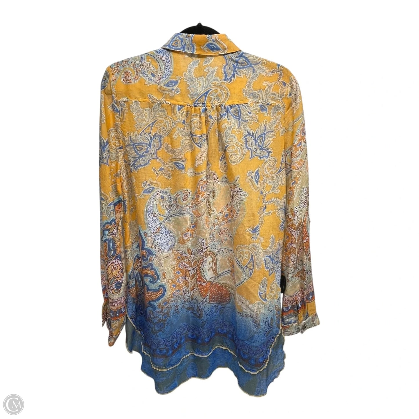 Top Long Sleeve By Aratta Silent Journey In Paisley Print, Size: M