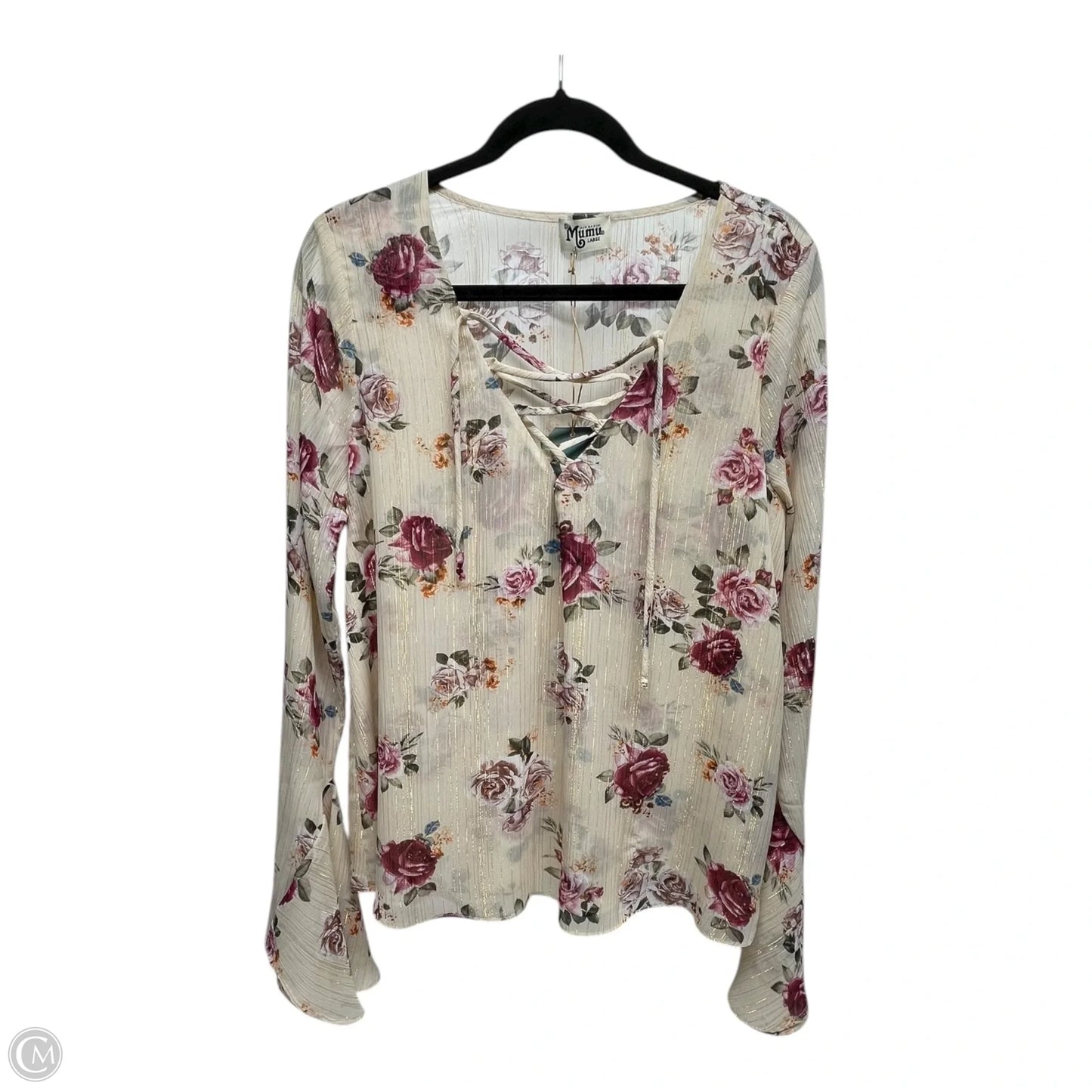 Top Long Sleeve By Show Me Your Mumu In Floral Print, Size: L