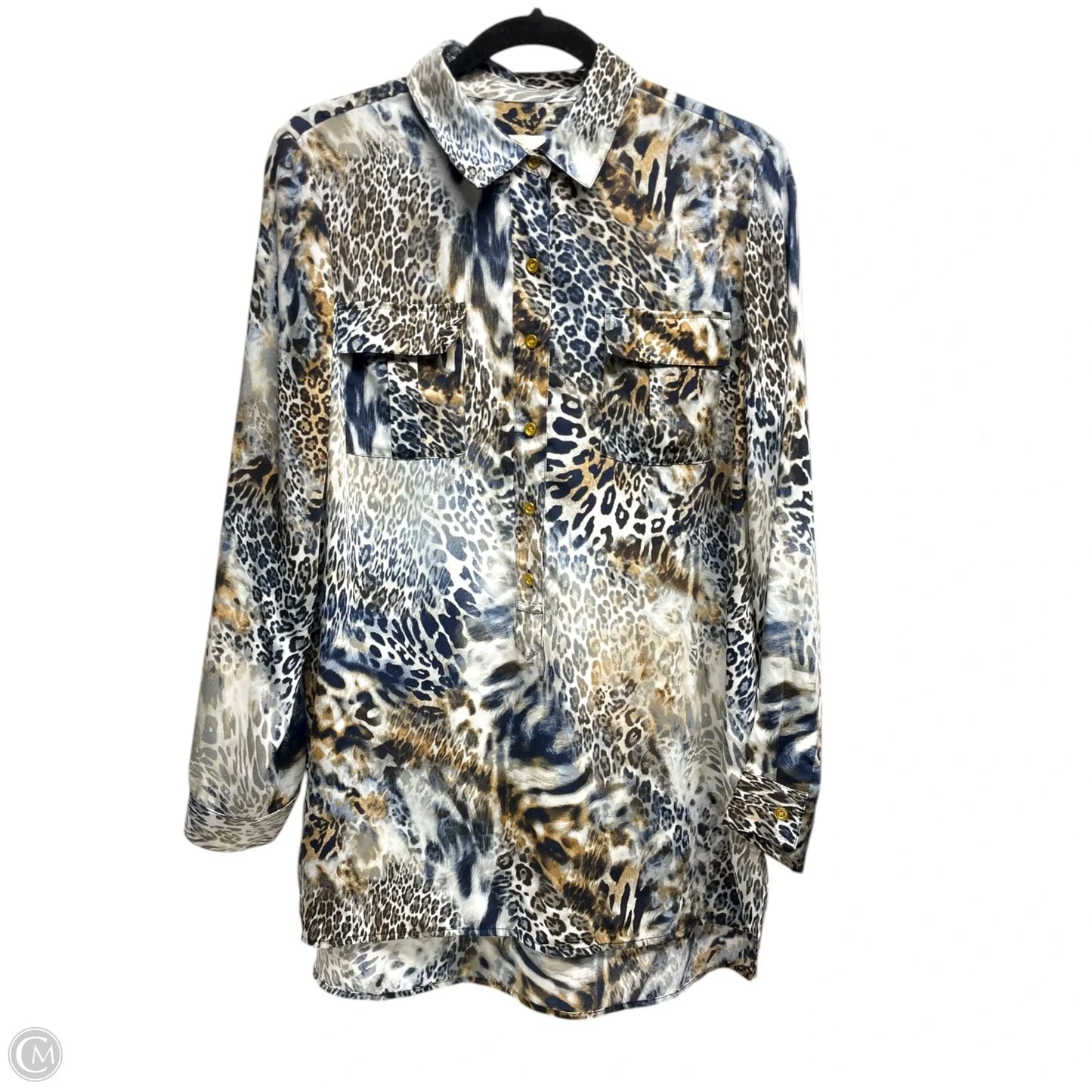 Top Long Sleeve By Chicos In Animal Print, Size: M