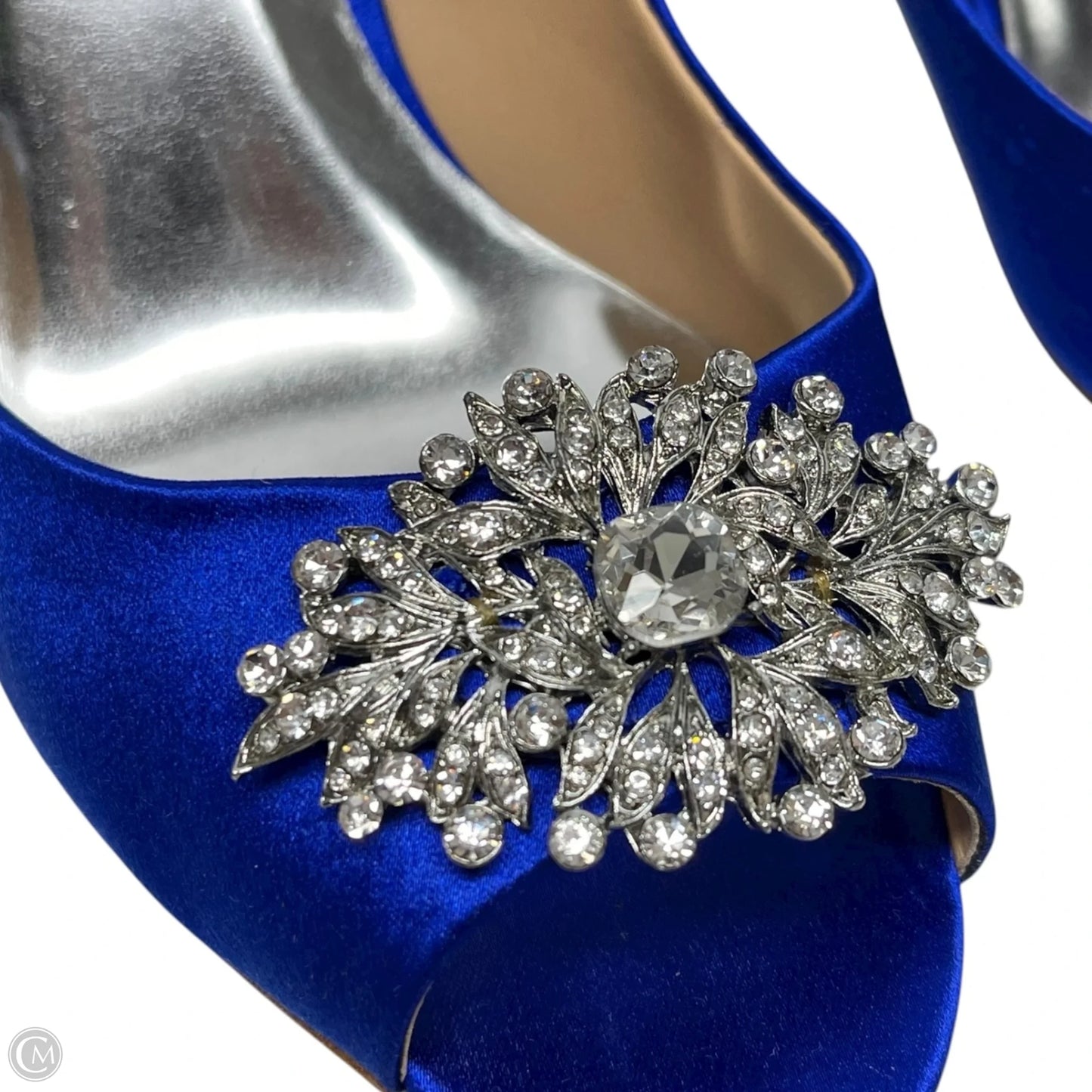 Shoes Heels Stiletto By Badgley Mischka In Blue & Silver, Size: 6.5