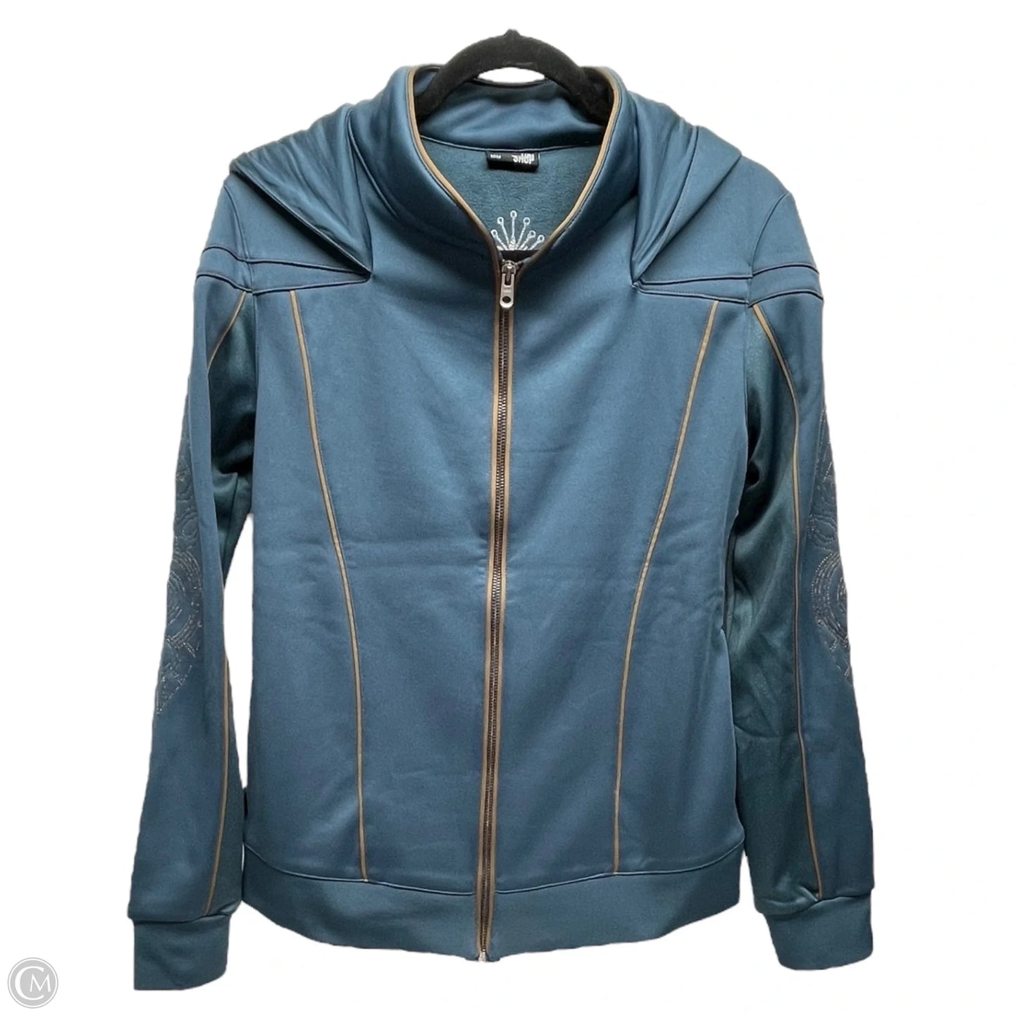 Jacket Fleece By UBI WORKSHOP In Blue & Gold, Size: M