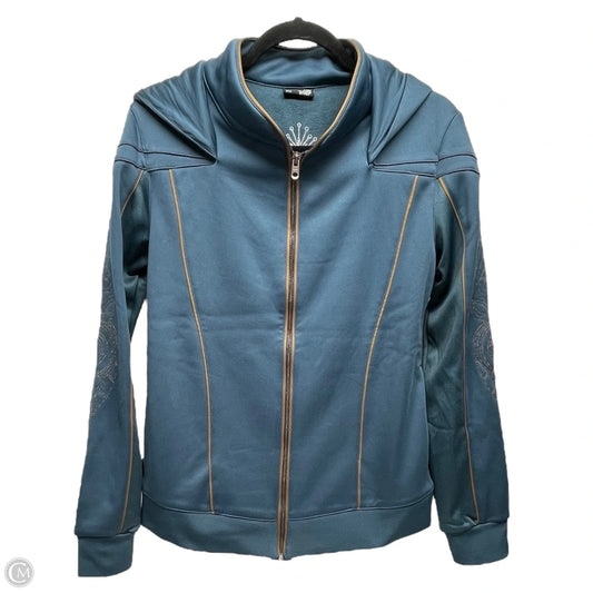 Jacket Fleece By UBI WORKSHOP In Blue & Gold, Size: M