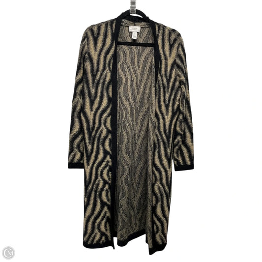 Cardigan By Chicos In Black & Tan, Size: M