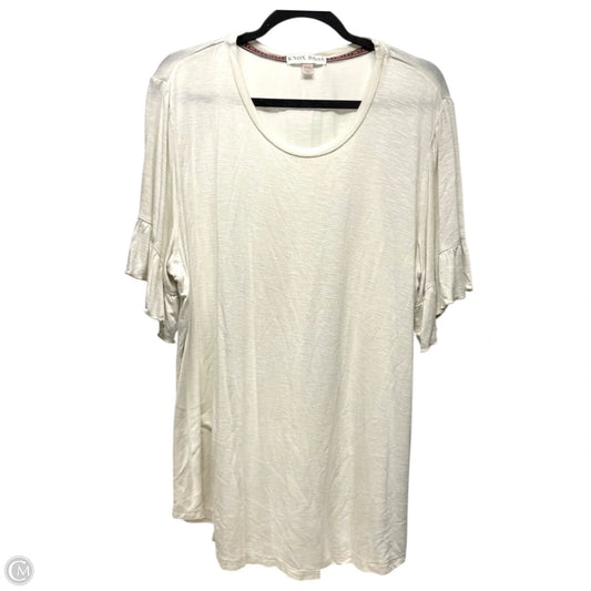 Top Short Sleeve By Knox Rose In Ivory, Size: Xxl