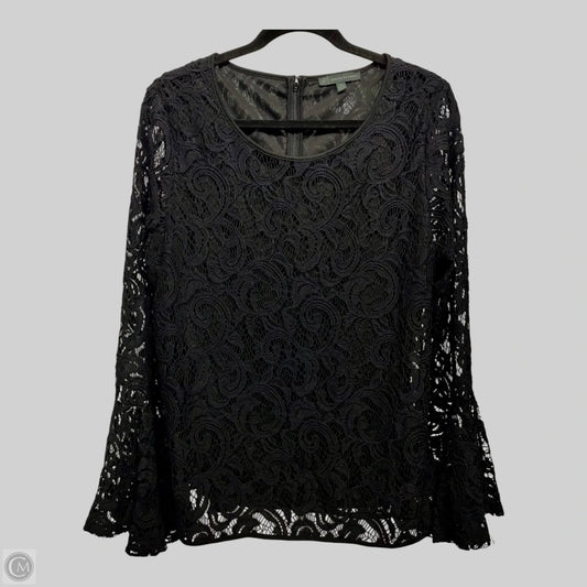 Blouse Long Sleeve By Adrianna Papell In Black, Size: Xl