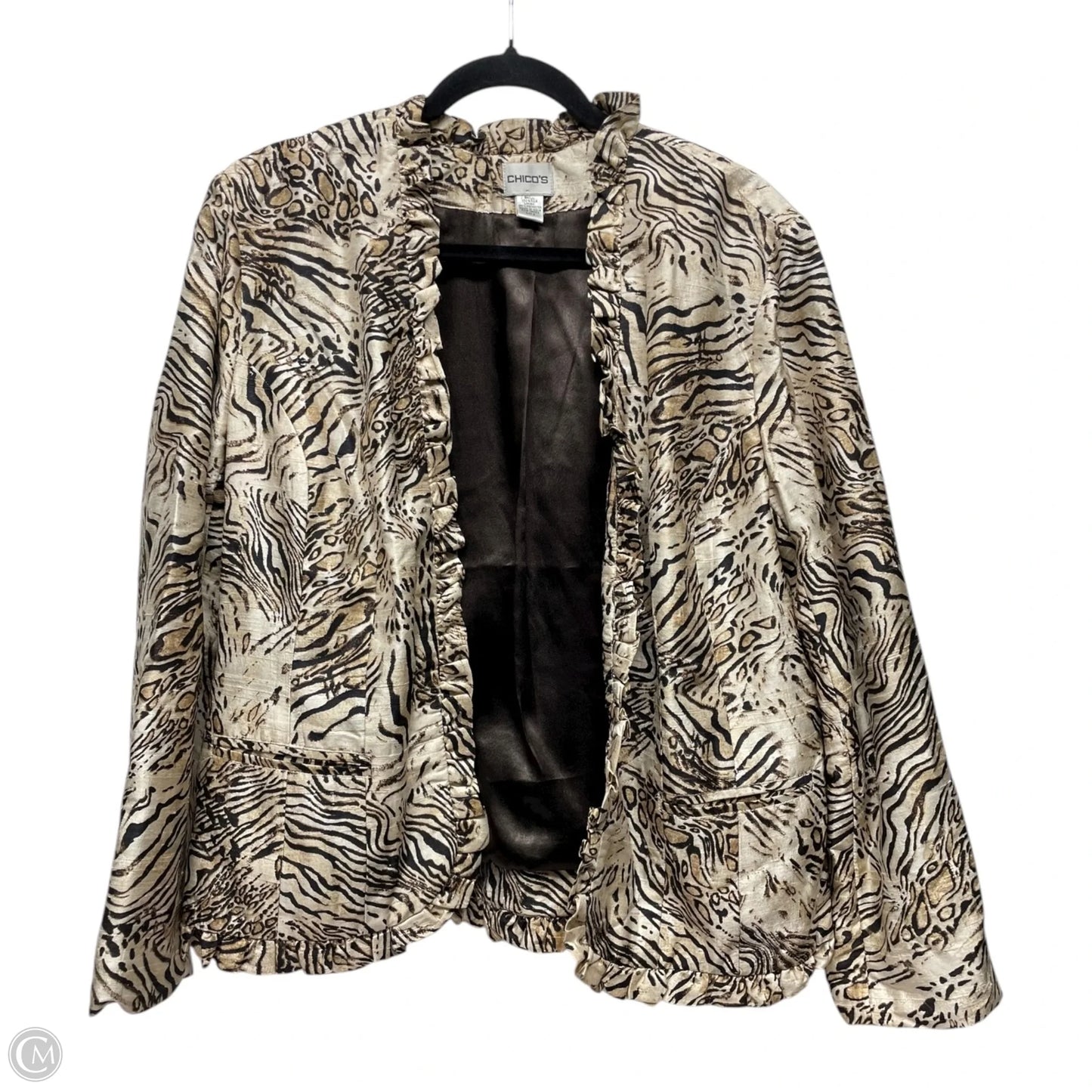 Blazer By Chicos In Animal Print, Size: L
