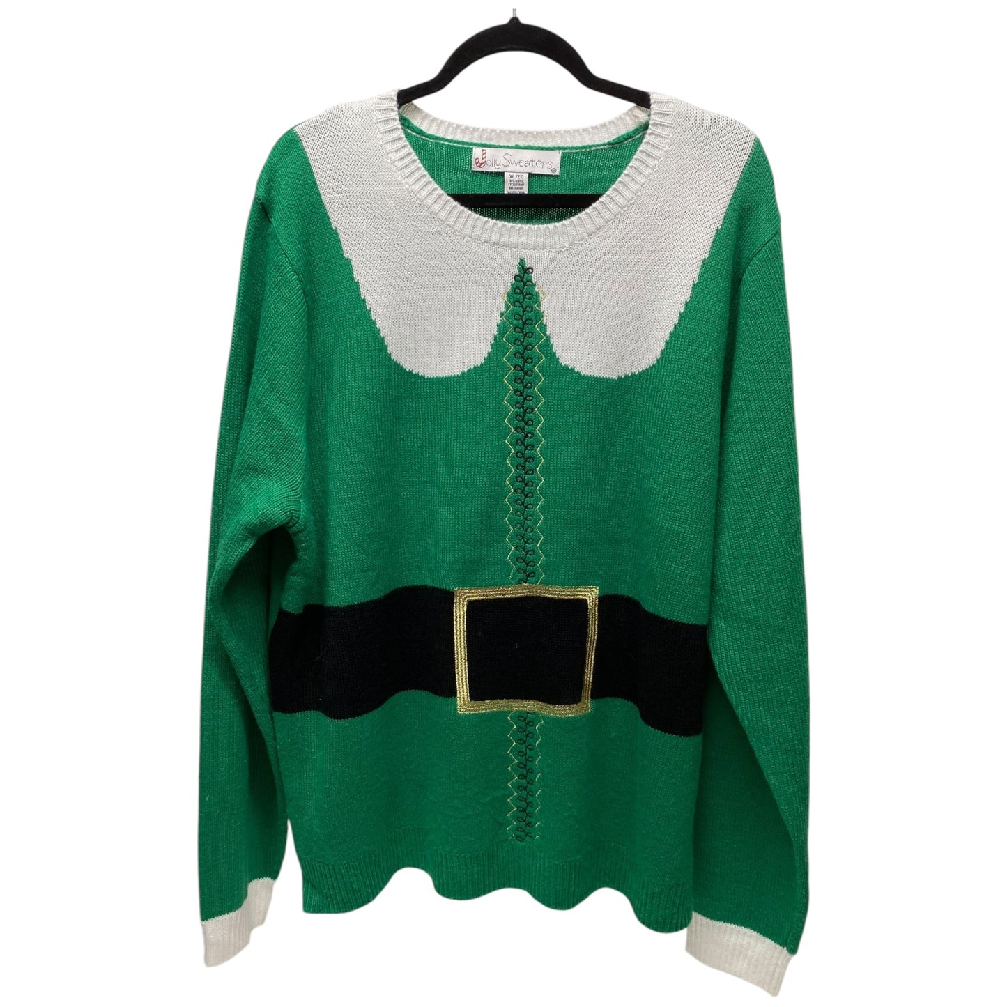 Sweater By Clothes Mentor In Green & White, Size: Xl