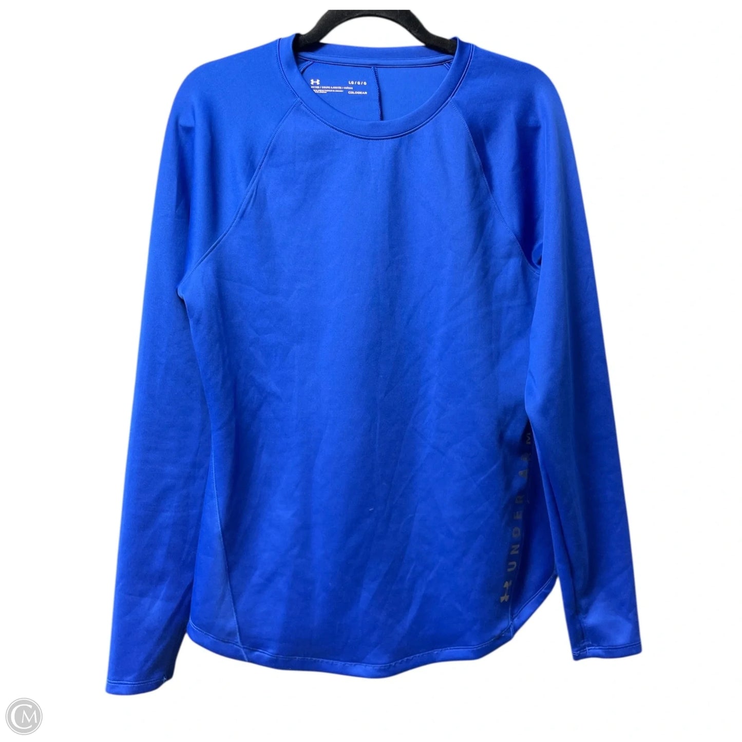 Athletic Top Long Sleeve Crewneck By Under Armour In Blue, Size: L