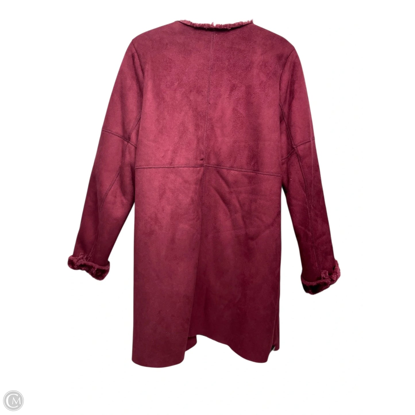 Coat Faux Fur & Sherpa By PINA ROSSI -  In Maroon, Size: L