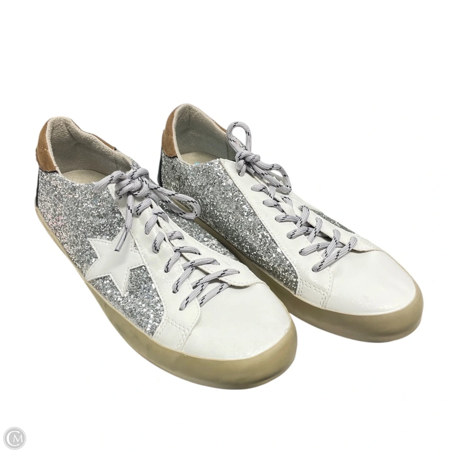 Shoes Sneakers By Shu Shop In Silver & White, Size: 5