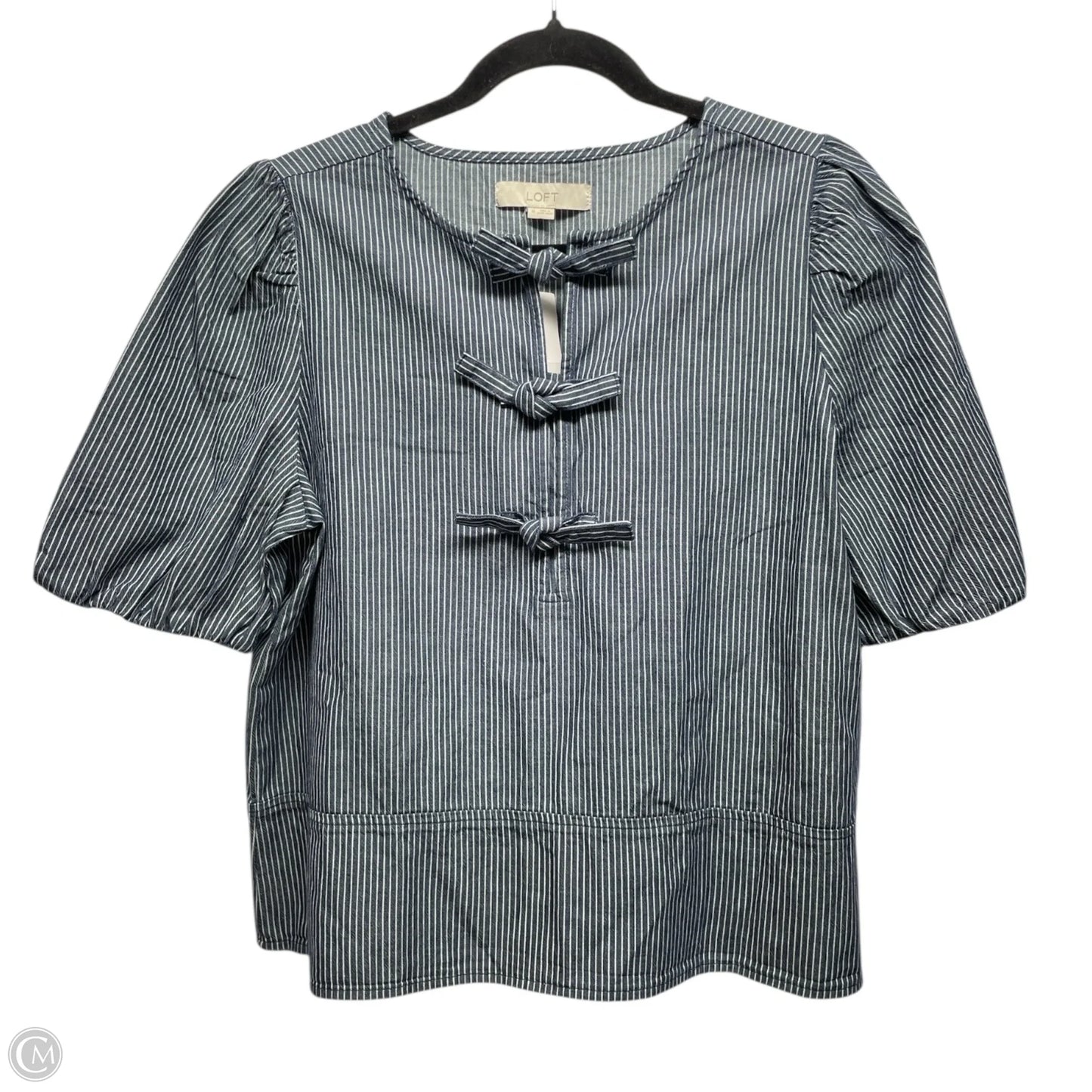 Top Short Sleeve By Loft In Striped Pattern, Size: M