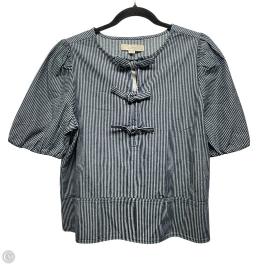 Top Short Sleeve By Loft In Striped Pattern, Size: M
