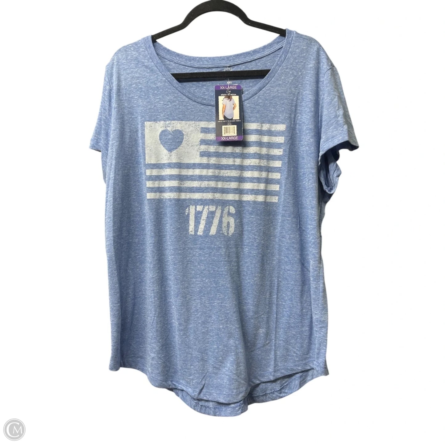 Top Short Sleeve By State Of Mine In Blue & White, Size: Xxl