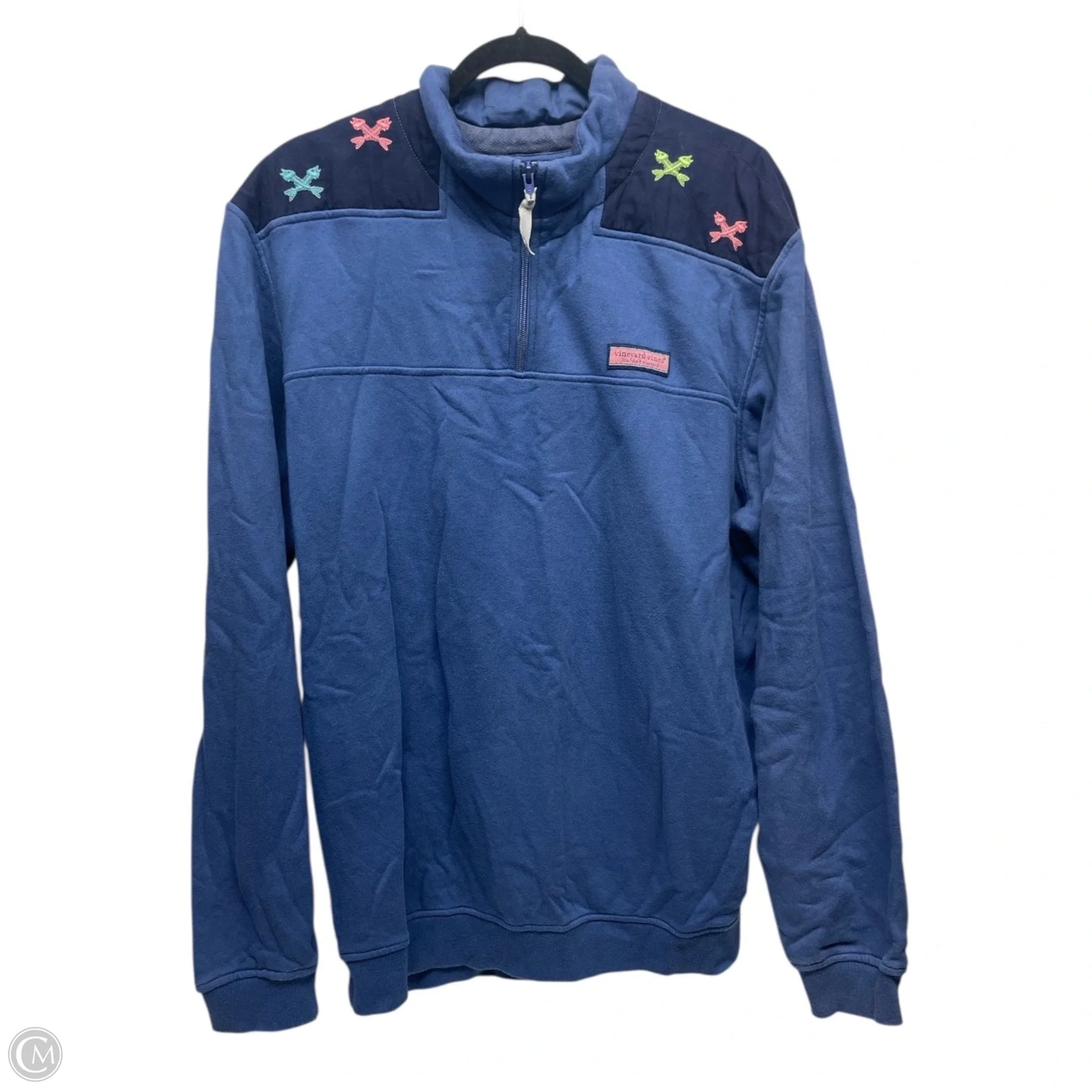 Sweatshirt Collar By Vineyard Vines In Blue, Size: L