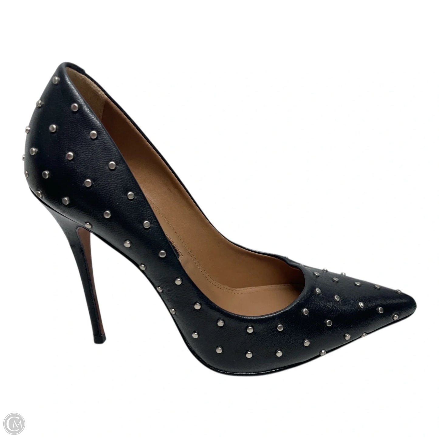 Shoes Heels Stiletto By Bcbgmaxazria In Black & Silver, Size: 7