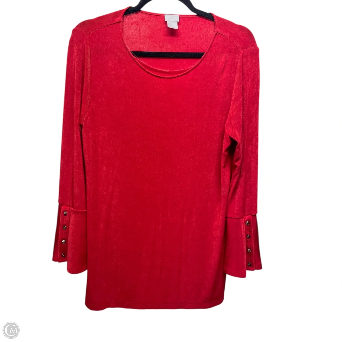 Top Long Sleeve By Chicos In Red, Size: M