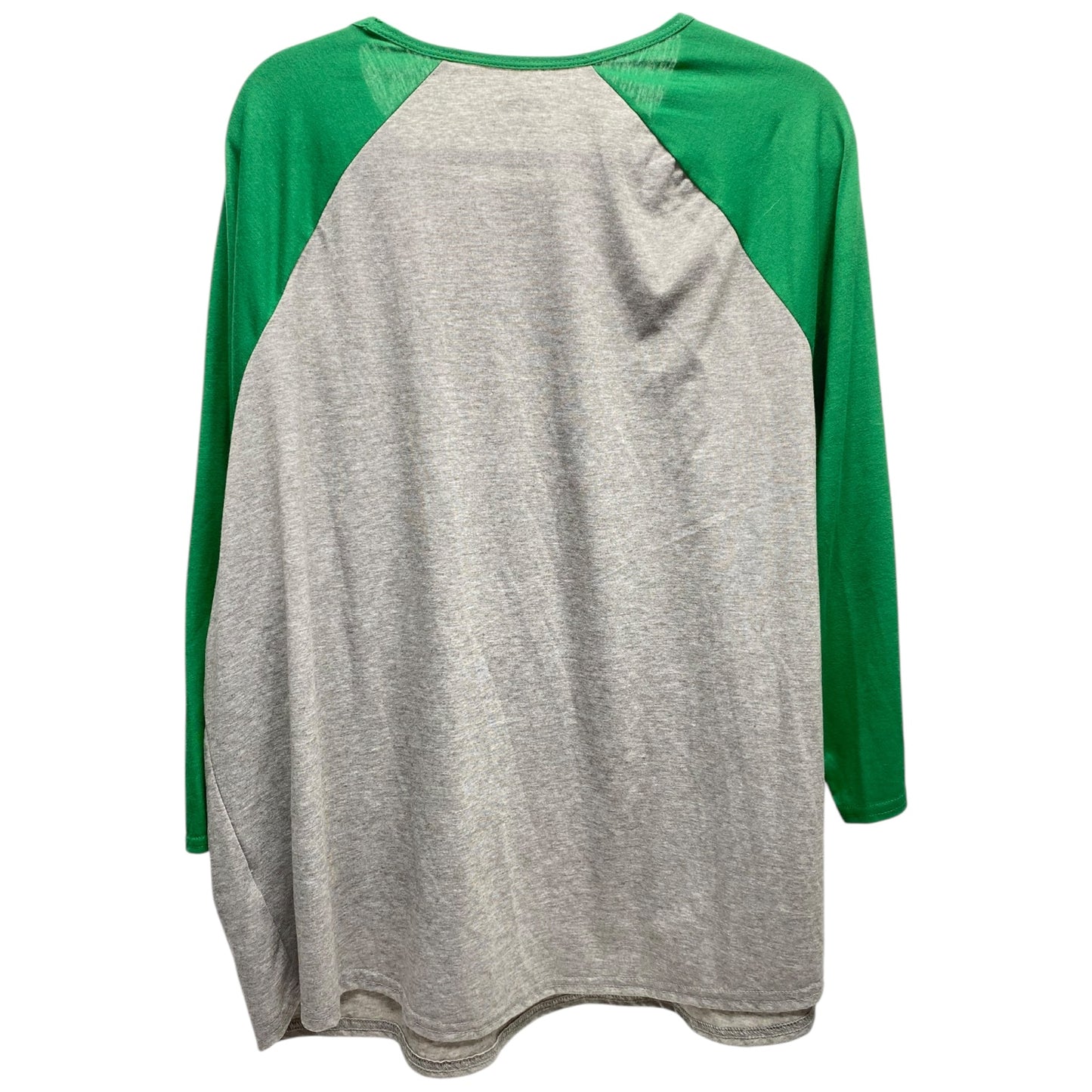 Top Long Sleeve By Holiday Time In Green & Grey, Size: 2x