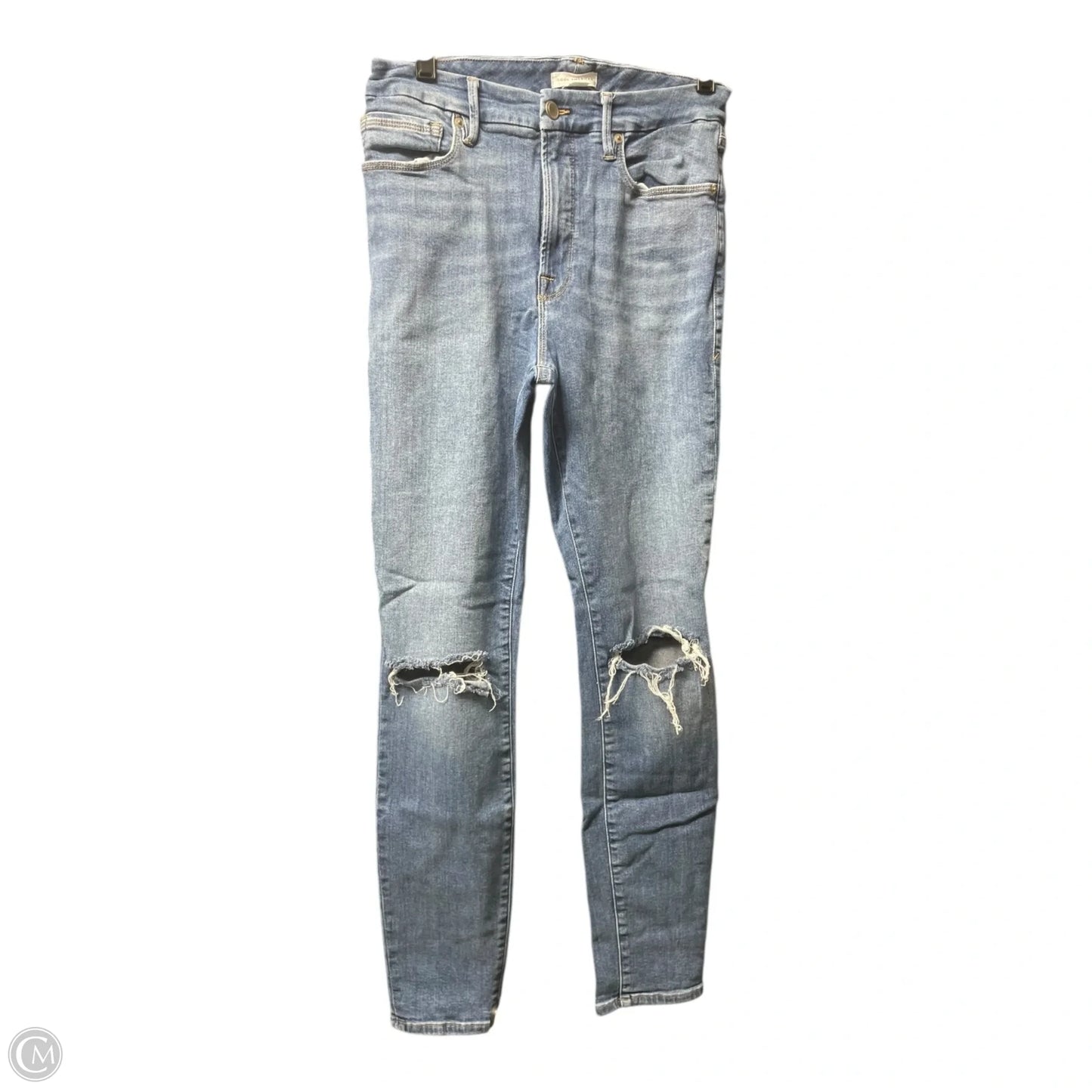 Jeans Skinny By Good American In Blue Denim, Size: 10