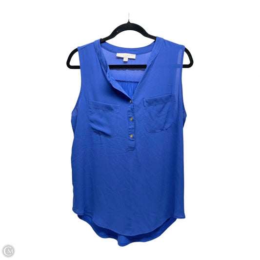 Top Sleeveless By Loft In Blue, Size: M