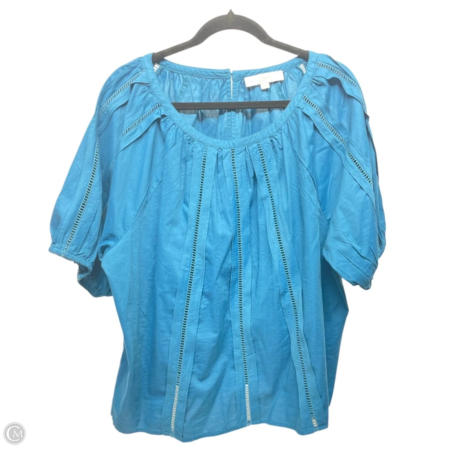 Top Short Sleeve By Loft In Teal, Size: Xl
