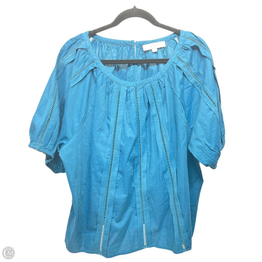 Top Short Sleeve By Loft In Teal, Size: Xl