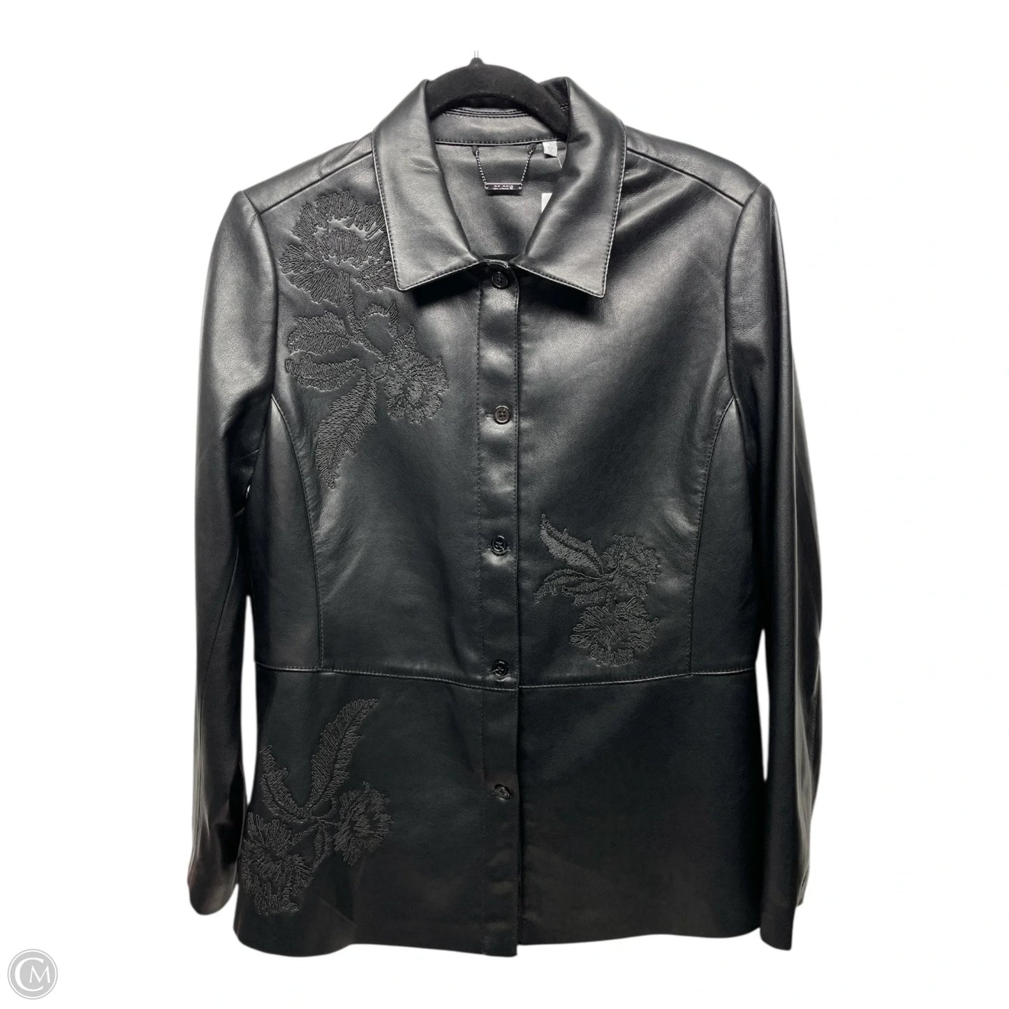Jacket Shirt By Chicos In Black, Size: M