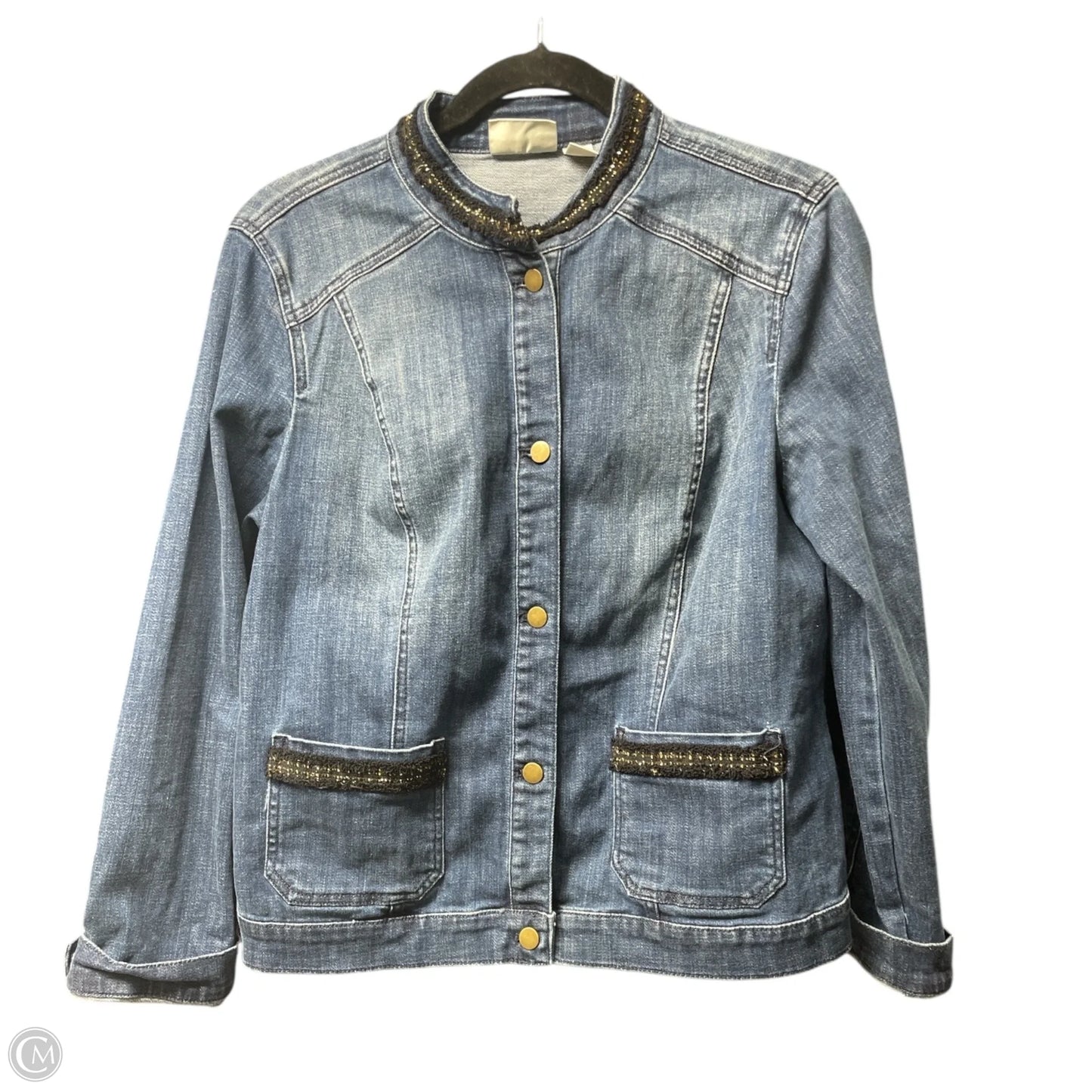 Jacket Denim By Chicos In Blue Denim, Size: M