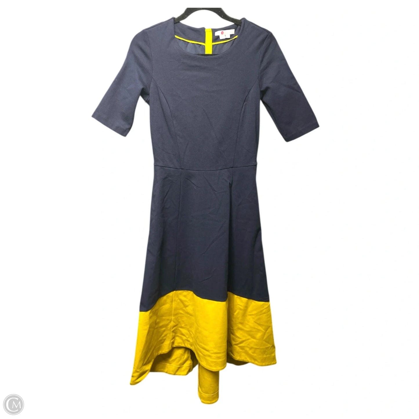 Dress Casual Midi By Boden In Blue & Yellow, Size: 6