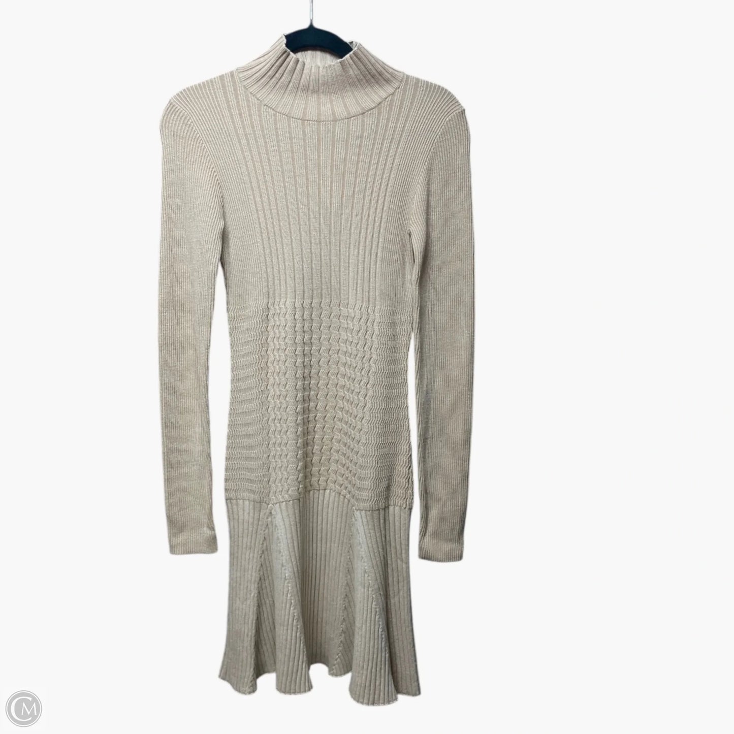 Dress Sweater By Lacoste In Tan, Size: S