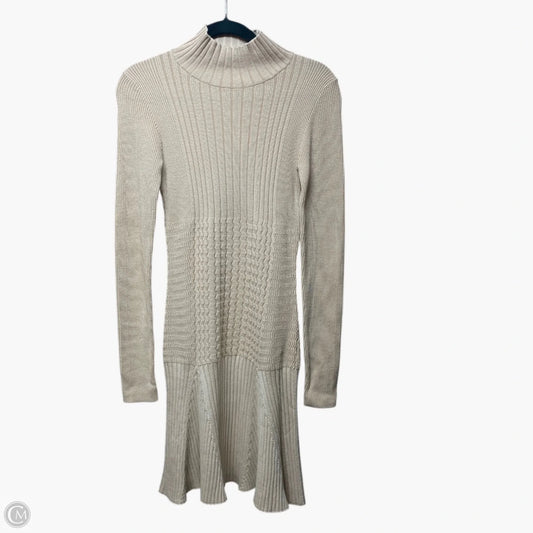 Dress Sweater By Lacoste In Tan, Size: S