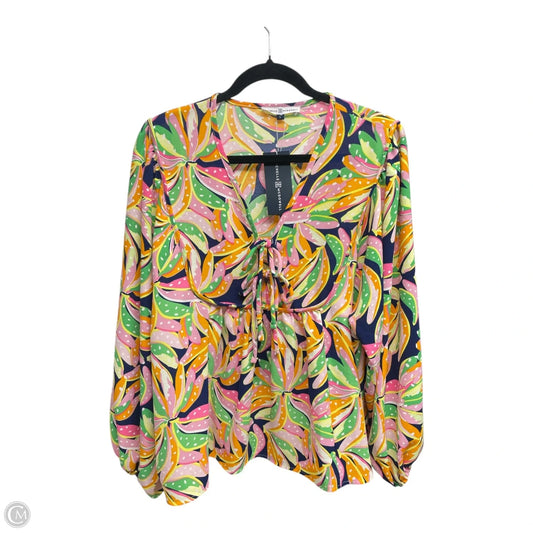 Blouse Long Sleeve By Michelle Mcdowell In Floral Print, Size: L