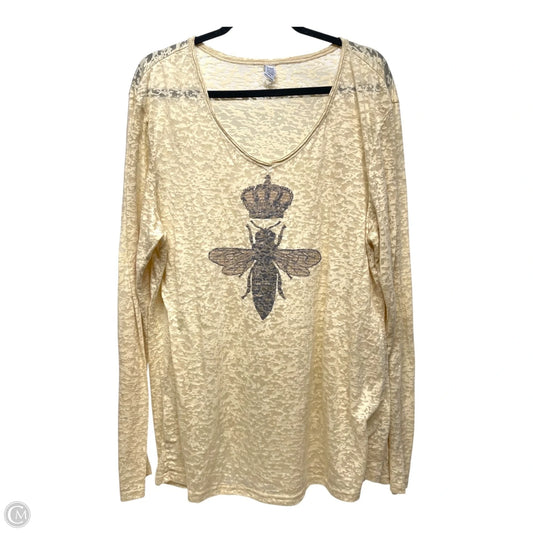 Top Long Sleeve By Clothes Mentor In Cream, Size: 2x