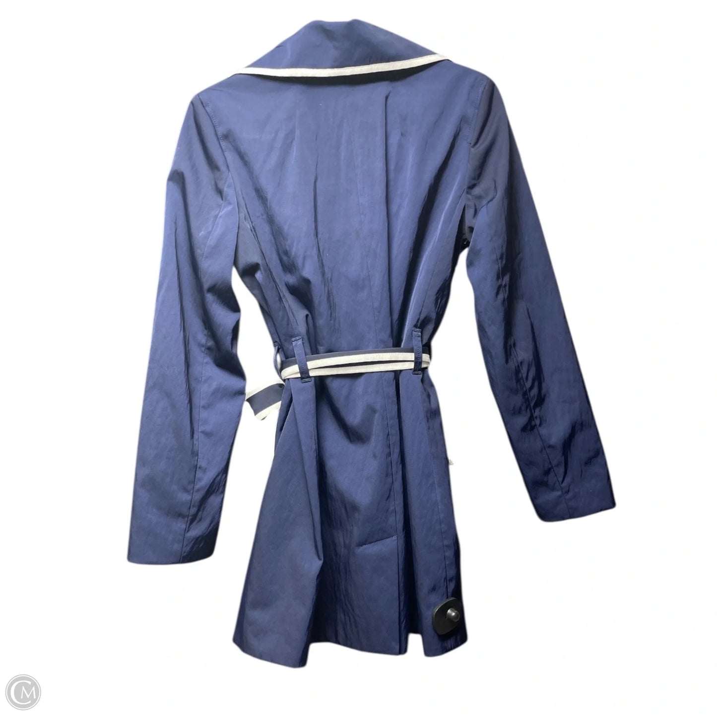 Coat Trench Coat By Banana Republic In Navy, Size: M