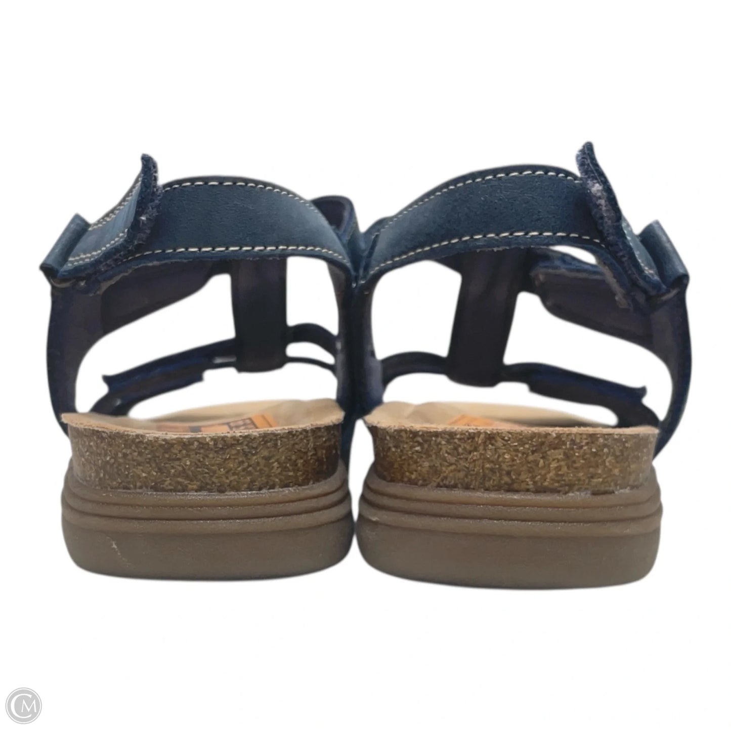 Sandals Flats By Clarks In Blue & Tan, Size: 9.5