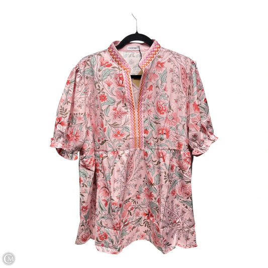 Top Short Sleeve By CHERRY BETTY In Floral Print, Size: 2x