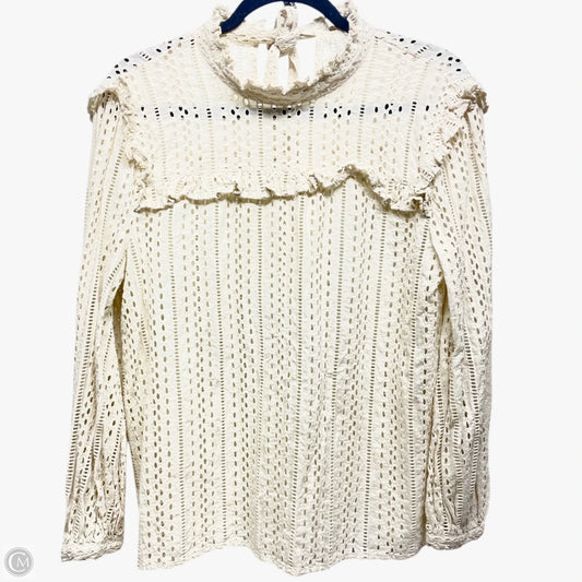 Top Long Sleeve By Madewell In Ivory, Size: M