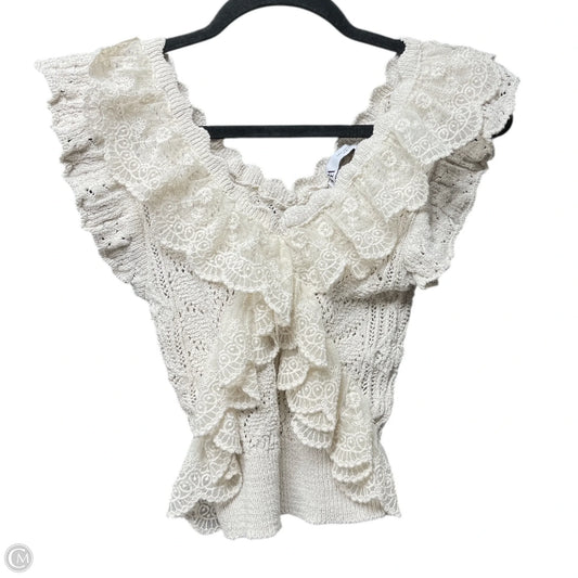 Sweater Short Sleeve By Zara In Beige, Size: S