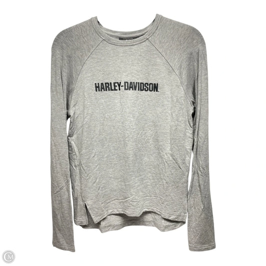 Top Long Sleeve By Harley Davidson In Grey, Size: S
