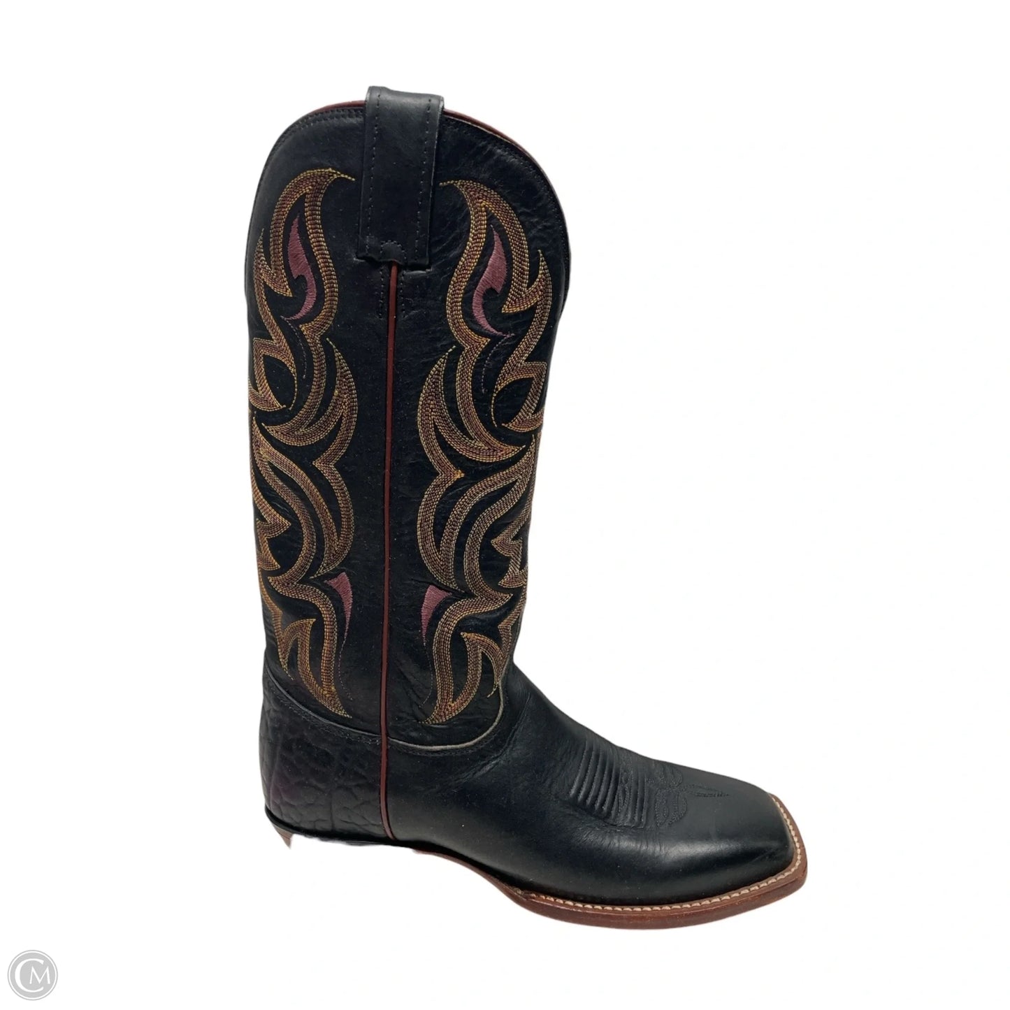 Boots Western By Justin In Black & Yellow, Size: 8
