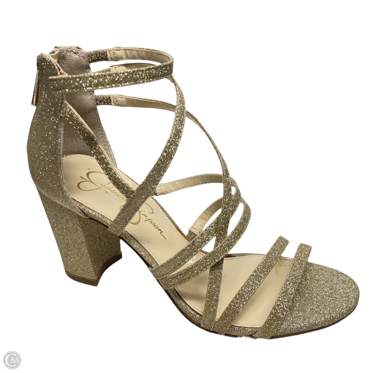 Shoes Heels Block By Jessica Simpson In Gold, Size: 7