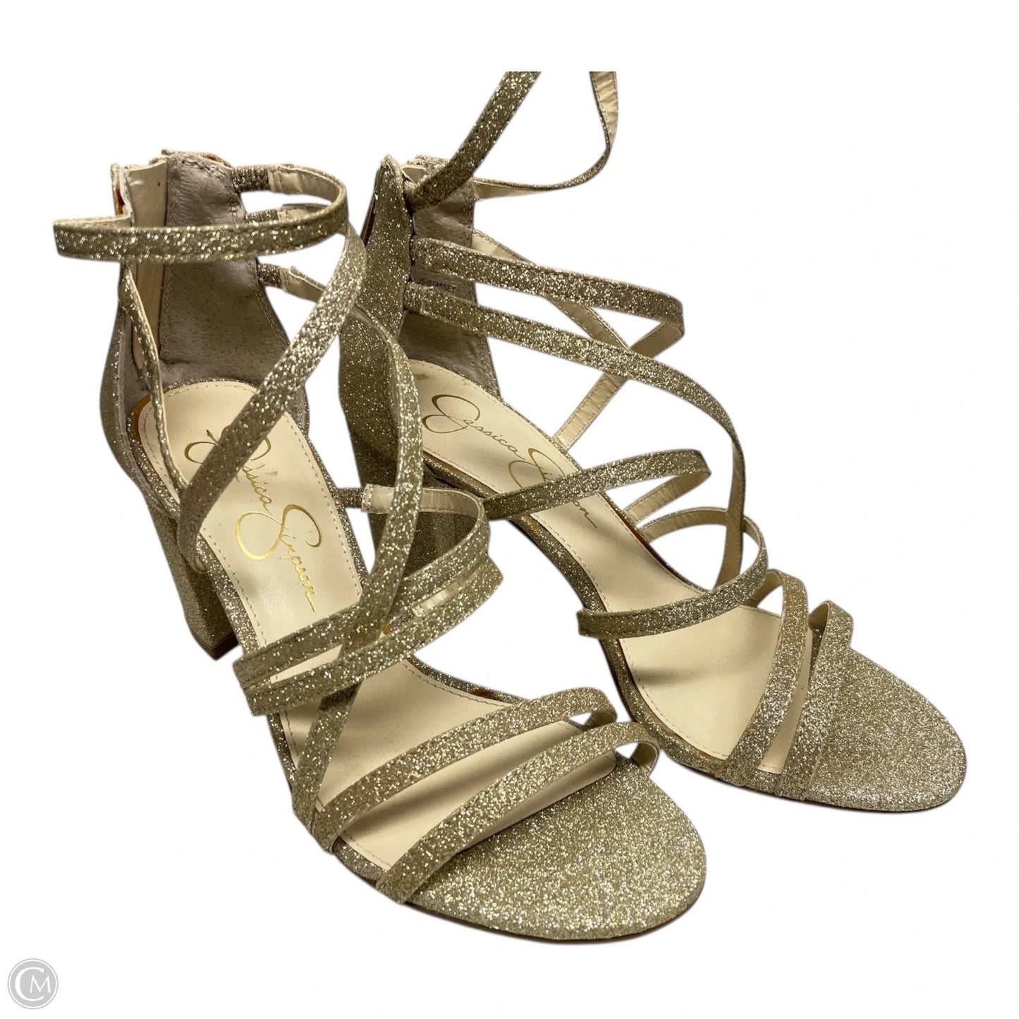 Shoes Heels Block By Jessica Simpson In Gold, Size: 7