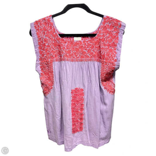 Top Sleeveless By J.marie In Purple & Red, Size: S