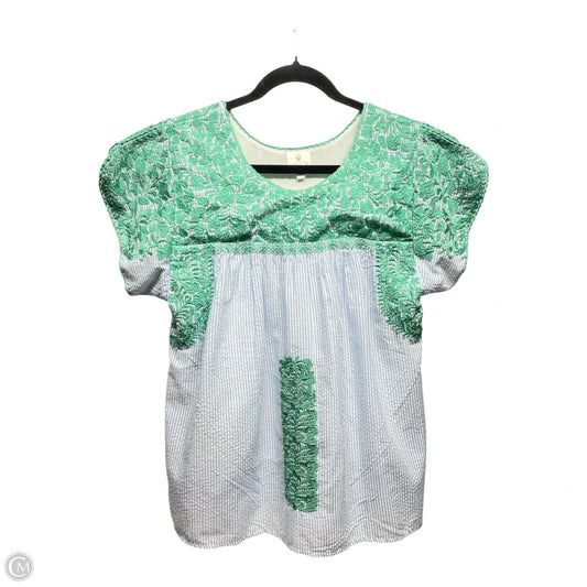 Top Short Sleeve By J.marie In Blue & Green, Size: S