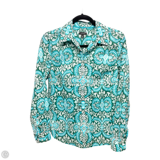 Top Long Sleeve By Talbots In Blue & Green, Size: Xs