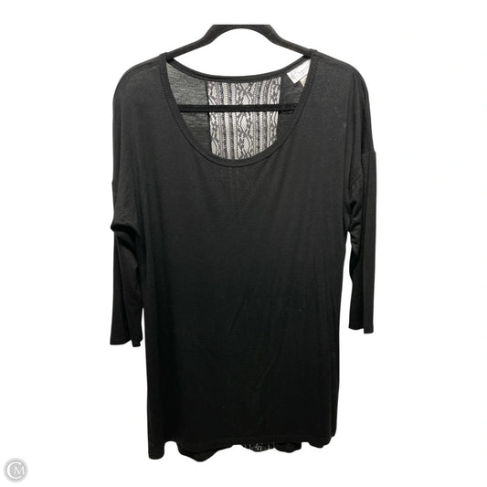 Top 3/4 Sleeve By Shyanne In Black, Size: L